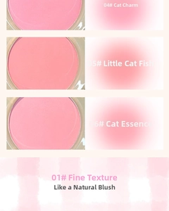 Macro detail of three matte blush shades with fine powder texture for natural makeup