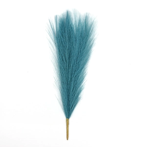Artificial teal pampas grass bouquet with 43cm 7-prong stems for Nordic home decor