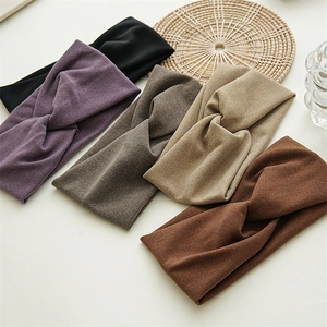 Knotted Headband Fabric Knitted Wide Hair Band Elastic Winter Face Wash Head Wrap Women Fashion Accessory