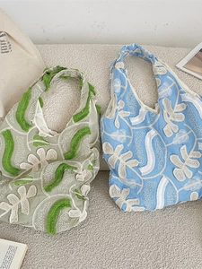 Sac À Épaule Pour Femmes Broderie Fleurs En Dentelle 3D À Franges Vintage Bohème Grand Fourre-Tout Décontracté