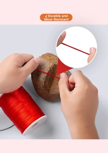 Macro detail of high-strength red braided cord showing durability and friction resistance