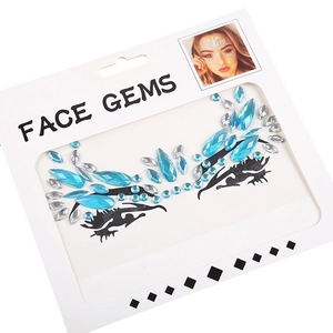 Blue and silver face gems stickers in retail packaging for creative makeup decoration
