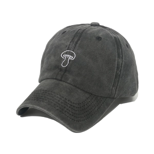 Pilz Bestickt Baseballkappe Gewaschene Baumwolle Vintage Distressed Sonnenschutz Hut Verstellbar Für Herren Damen