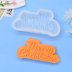 Merry Christmas Lettering Silicone Mold For DIY Candle Resin Gypsum Craft 3D Art Font Handmade Home Decor Festival Party