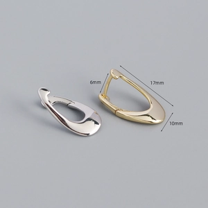 Minimalist S925 silver irregular drop earrings in gold and silver finishes, 17mm length