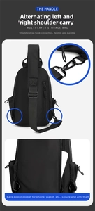 Detail showing back anti-theft zipper pocket and interchangeable shoulder strap hooks