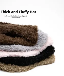Detailed macro view showing plush faux fur texture and thickness in five soft colors