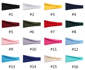 Grille de bandeaux de sport élastiques en 16 couleurs unies pour le fitness et le running