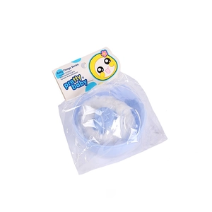 Coffret boîte à poudre bleue pour bébé avec houppette blanche et emballage de vente