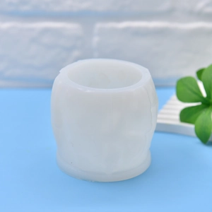 Translucent cylindrical silicone mold for Christmas reindeer DIY candles and soaps