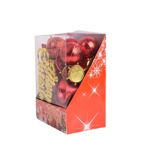 32-piece red and gold Christmas tree ornament set including bells and Merry Christmas sign