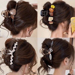 Große Haarklammer Rutschfest Kreuz Shark Clip Elegant Kunststoff Harz Matt Stilvoller Haarschmuck Damen