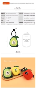 Detailed comparison of cute fruit plush charms with hidden foldable shopping bags