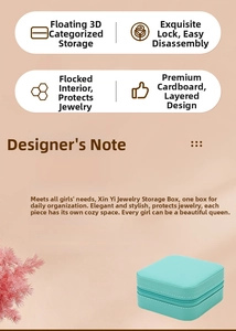 Detail view of the velvet lining and layered storage design inside the jewelry organizer