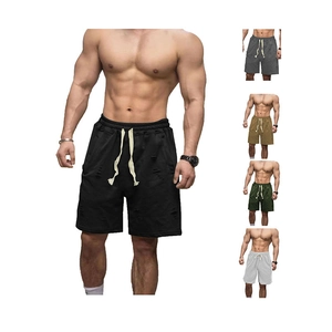 Men's breathable summer casual shorts in five colors featuring elastic drawstring waist