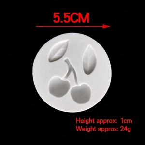 Silicone cherry mold for cake decorating, 5.5cm diameter with lifelike fruit textures