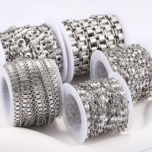 Collection de chaînes DIY en acier inoxydable brillant en cinq styles sur bobines