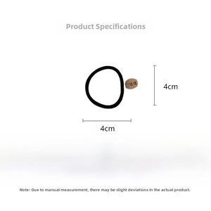 Detailed parameter diagram of seamless black hair tie showing 4cm diameter and 2g weight
