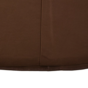 Detailed macro view of high-quality stitching and smooth dark brown fabric texture