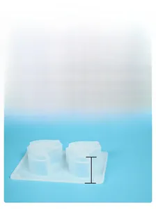 Detailed dimensions of 2-cavity baby footprint silicone mold for resin or fondant craft