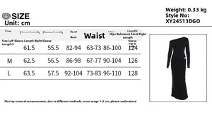 Detailed size chart for the slim fit off-shoulder ruched dress in centimeters