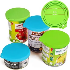 Universal 3-in-1 silicone pet can lids for dogs and cats with multi-size sealing rings
