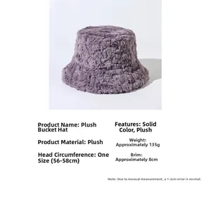 Spécifications du chapeau bob en fausse fourrure violette, matière chaude et épaisse