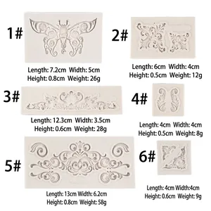 European vintage baroque relief silicone fondant molds for cake borders and chocolate crafts
