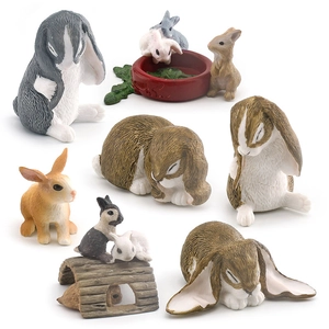 Modèle De Lapin Simulation Réaliste Figurine De Lapin À Oreilles Tombantes En Plastique Pour Apprentissage Cognitif Ornement Bureau Animal Miniature