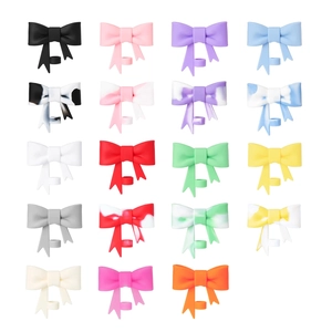 Collection of colorful silicone bow straw toppers for 10mm tumblers in 19 vibrant styles