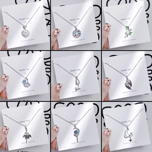 Tulip Flower Pendant Necklace Titanium Steel Zircon Inlaid Elegant Chic Minimalist Jewelry For Women