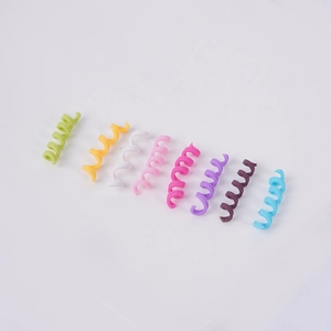 Spiral silicone cable protectors in 8 bright colors for elastic wire organization