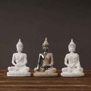 Southeast Asian Resin Buddha Statue Figurine Zen Meditation Home Decor Desk Living Room Entrance Decorative Mini Sculpture Ornament