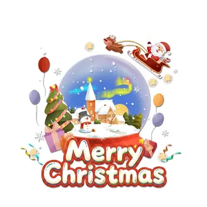 Stickers de Noël avec Père Noël, traîneau de rennes et boules à neige décoratives