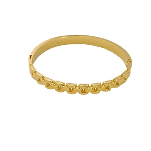 Eleganter Gold-Titastahl-Kettenarmband mit glattem Finish auf weißem Hintergrund