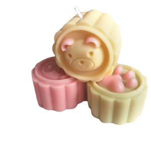 Moldes de silicona para velas estilo pastel de luna con garras de gato y osos de colores