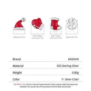 925 Sterling Silver Christmas stud earrings set featuring snowflake and santa hat designs