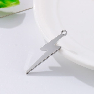 Vintage stainless steel lightning bolt pendant accessory for creative DIY jewelry making