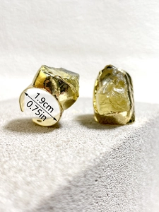 Anello largo vintage regolabile con pietra grezza di quarzo citrino naturale dorato