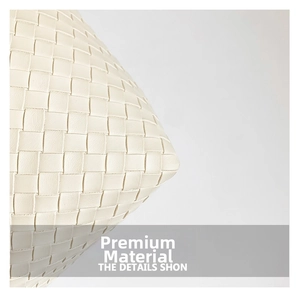 Macro shot of high-quality off-white woven leather texture and intricate handicraft