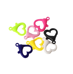 Colorful acrylic heart-shaped lobster clasps for DIY jewelry making and keychains