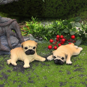 Realistische Mops Hund Modell Simulation Harz Ornament Figur Für Zuhause Büro Schreibtisch Auto Armaturenbrett Dekor