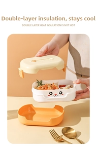 Detail showing double-layer heat insulation and detachable structure of cartoon bento box