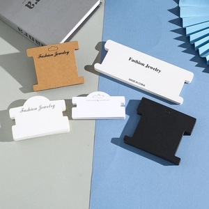 Kraft Paper Jewelry Display Cards For Necklace Bracelet Hair Ties Packaging Cardboard Holders Hanging Hole