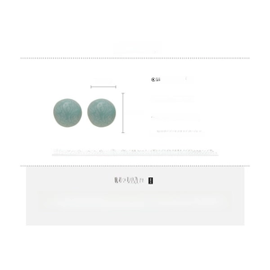 Detail showing dimensions of blue marble tulip earrings in alloy with silver needles