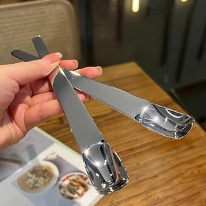 Stainless Steel Dessert Spoon Long Handle Mirror Polished Nordic Style Flatware For Cake Ice Cream Tea Coffee
