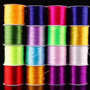 Set of 16 colorful elastic beading cords for DIY jewelry making and bracelet weaving