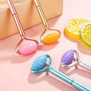 Creative stress relief roller pens in pink gold blue and silver for students and office