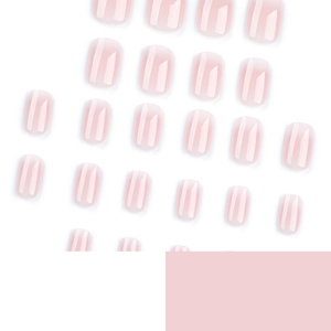 Short square pink and white gradient French style press-on nails set
