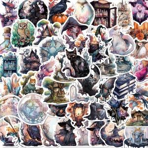 Witch Magic Stickers Waterproof PVC Decals For Laptop Luggage Guitar Scrapbooking DIY Vintage Mystery Halloween Style